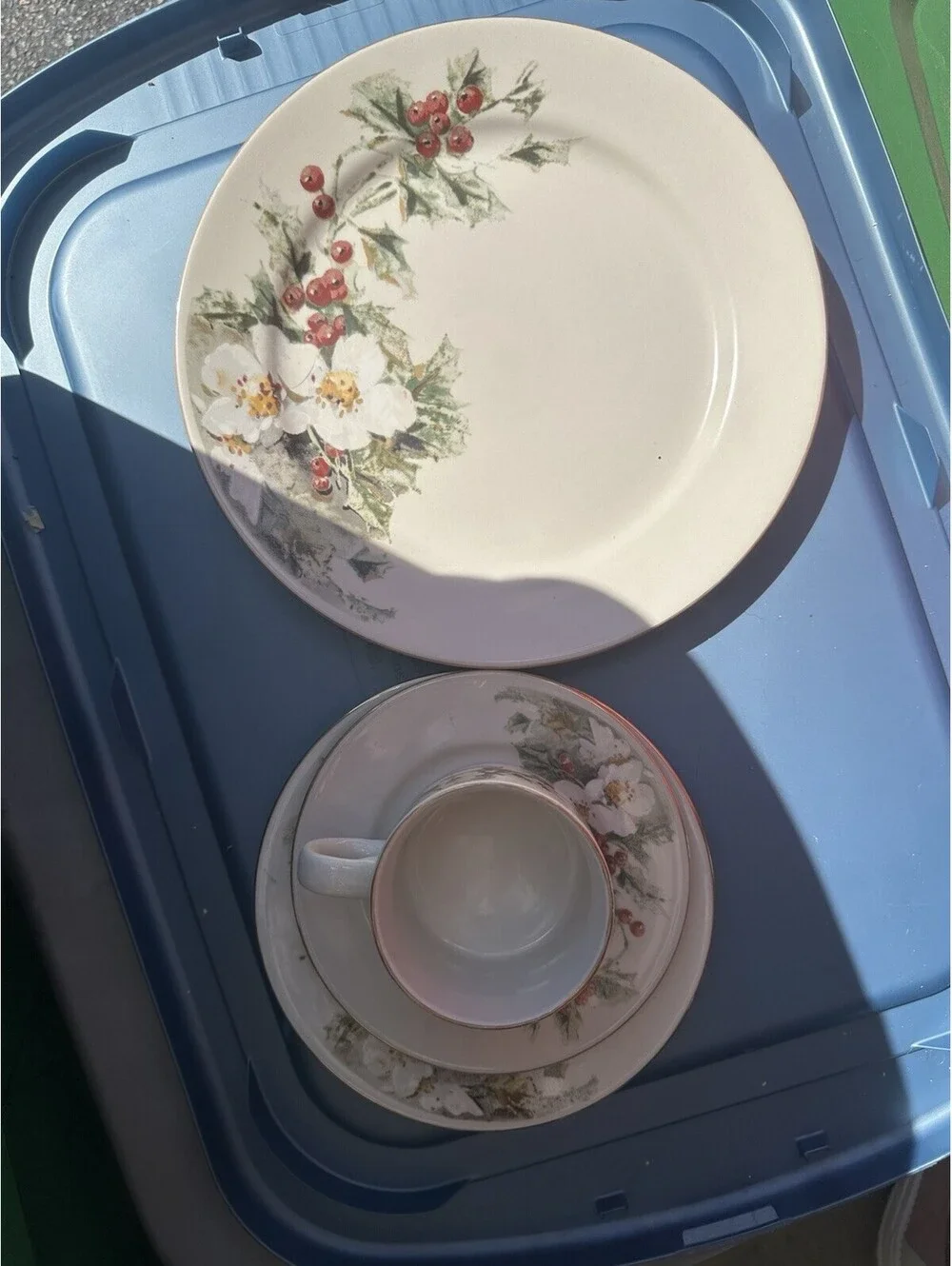 Gibson Floral China 4-Piece Place Setting: Dinner/Salad Plate, Cup & Saucer